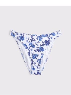 Abercrombie Blue Floral High Cut Swim Bottom